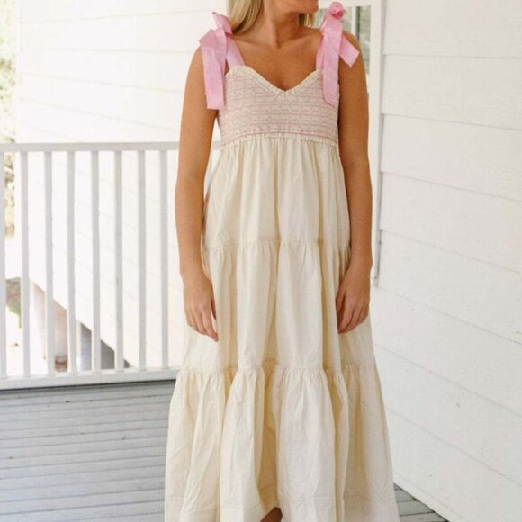 y@l@s Dresses & Skirts - Tiered Tie Shoulder Midi Cami Dress